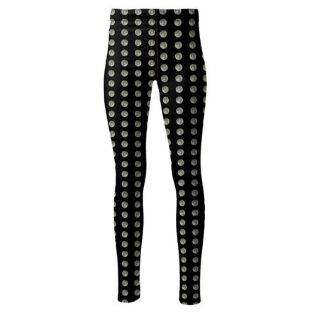 Gray Moon Pattern High-rise Leggings - Royal Numen