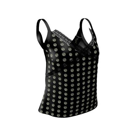 Gray Moon Pattern Silk Top -  Royal Numen