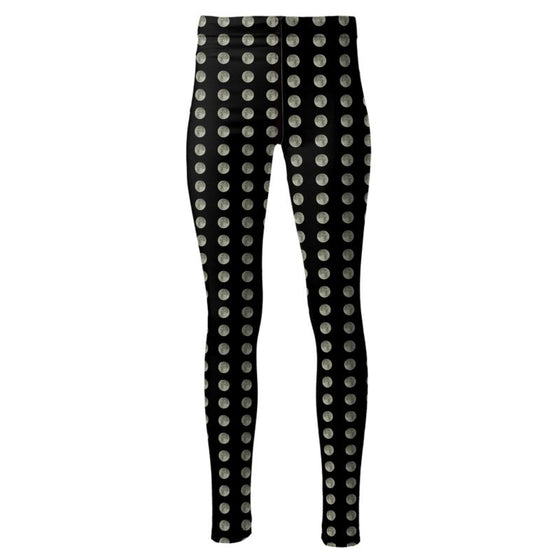 Gray Moon Pattern High-rise Leggings -  Royal Numen