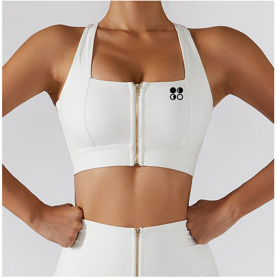 Moon Phase Front Zip Sports Bra