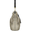 Gray Full Moon Leather Bucket Bag