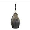 Gray Full Moon Leather Bucket Bag